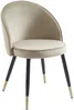 Vente-unique - MAYLINA Stuhl Samt Beige - B 61 cm x H 80,5 cm x L 55 cm Bild 4