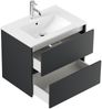 Badmöbel Set Taifun 4tlg. 70cm mit LED Spiegel 3er Boxen & Hochschrank Grafit : Grafit Bild 2