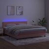 vidaXL Boxspringbett mit Matratze & LED Rosa 160x200 cm Samt 3134536 Bild 4