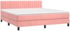 vidaXL Boxspringbett mit Matratze & LED Rosa 160x200 cm Samt 3134536 Bild 3