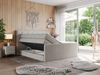 Boxspringbett KING VELEN, Doppelbett mit Multipocket-Matratze, Polsterbett mit Kopfstütze - 200x200 - Beige Stoff - H3 Bild 2