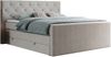 Boxspringbett KING VELEN, Doppelbett mit Multipocket-Matratze, Polsterbett mit Kopfstütze - 200x200 - Beige Stoff - H3 Bild 3