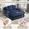 LVHOM Lazy Sofa Cordstoff mit Kissen, Bodensofa 125 × 155 × 63 cm, Schlafsofa Couch mit Memory-Schaum, Chaiselounge Sessel, Blau Bild 4