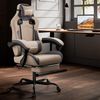 Ergonomischer Racing Gaming-Stuhl mit Fußstütze und Kopfstütze Blau Bild 2