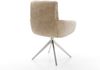 Esszimmerstuhl Abelia-Flex mit Armlehnen Mikrofaser Beige Vintage Kreuzgestell breit Edelstahl Bild 5