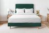 Bett mit gefüttertem Kopfteil – Samtstoff - 150 x 190 cm Bild 2