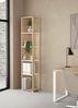 Dmora Bücherregal Baaz, Büroregal, Mobiler Buchhalter, Bücherbrett, 41x34 h205 cm, Eiche und Weiß Bild 2