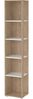 Dmora Bücherregal Baaz, Büroregal, Mobiler Buchhalter, Bücherbrett, 41x34 h205 cm, Eiche und Weiß Bild 5