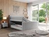 Boxspringbett KING DOREN, mit zwei Bettkästen und einer Multipocket-Matratze - 140x200 - Hellgrau Stoff - H4 Bild 2