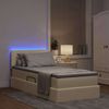 vidaXL Bett mit Stauraum und LED mit Matratze Creme 90 x 190 cm Stoff 3371116 Bild 5