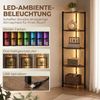 HOMCOM Bücherregal 5-stöckiges Regal, Eckregal 2-tlg, LED-Beleuchtung, Eckregal, platzsparend Bild 4