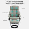 Flieks Relaxsessel mit Fußhocker & Liegefunktion, Massagesessel mit Fernbedienung & Seitentasche, Kunstleder, Grau Bild 5