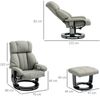 Flieks Relaxsessel mit Fußhocker & Liegefunktion, Massagesessel mit Fernbedienung & Seitentasche, Kunstleder, Grau Bild 4
