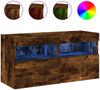 vidaXL TV-Wandschrank mit LED-Leuchten Räuchereiche 80x30x40 cm 837205 Bild 2