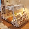 Metall Etagenbett (140x200cm) mit LED-Beleuchtung, mit 2 Stoffschubladen Bild 3