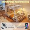 Metall Etagenbett (140x200cm) mit LED-Beleuchtung, mit 2 Stoffschubladen Bild 5