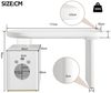Flieks Schreibtisch rechteckiger Tisch mit Stauraum Weiß (117x50x76 cm, Höhe Tischplatte 4,6 cm, 1-St, 1 Tisch), Computertisch Arbeitstisch Bürotisch mit Schrank, abgerundete Kurven Bild 4