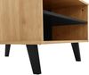 Couchtisch mit Stauraum, Holzoptik & Schwarze Akzente, 100x60x45 cm, Natur/Schwarz Bild 5