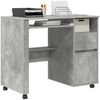 vidaXL Tisch mit Rädern Beton Grau 91 x 50 x 77 cm Holzwerkstoff 869533 Bild 3