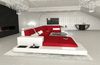 Stoff Wohnlandschaft Messana U Form - Mikrofaserstoff - rot-weiß - Links Bild 5