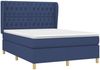 vidaXL Boxspringbett mit Matratze Blau 140x190 cm Stoff 3128763 Bild 3