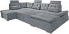 Wohnlandschaft >NALO< Schlaffunktion, Kopfstützen, Bezug anthrazit - 324x103x219 (BxHxT) Bild 4