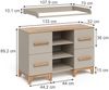 Wickelkommode Malia Cashmere/Artisan 133 x 98 cm XL mit 4 Schubladen Vitalispa Bild 2