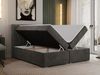 Boxspringbett mit 2 Bettkästen, Matratze und Topper - PERA - 160x200cm - Dunkelgrau Velours - H3 Bild 2