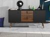Sideboard FURESO - 2 Türen & 2 Schubladen - Nussbaumfarben & Anthrazit Bild 3