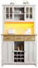 Flieks Küchenbuffet mit Schubladen, Glastüren und Weinregal (mit Arbeitsplatte und verstellbaren Ablagen, 1-St, 106x40x179,5 cm) Hochschrank mit LED Küchenschrank Bücherschrank Buffetschrank weiß Bild 4