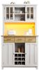 Flieks Küchenbuffet mit Schubladen, Glastüren und Weinregal (mit Arbeitsplatte und verstellbaren Ablagen, 1-St, 106x40x179,5 cm) Hochschrank mit LED Küchenschrank Bücherschrank Buffetschrank weiß Bild 5