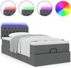 vidaXL Ottoman-Bett mit Matratze & LEDs Dunkelgrau 90x190 cm Stoff 3312354 Bild 5