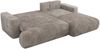 Ecksofa OVO mit schlaffunktion und bettkasten, Wellenfeder, lose Kissen, L-form 271x195 cm - Hellbraun Cord - rechte Seite Bild 5