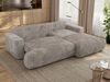 Ecksofa OVO mit schlaffunktion und bettkasten, Wellenfeder, lose Kissen, L-form 271x195 cm - Hellbraun Cord - rechte Seite Bild 4