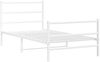 vidaXL Bettgestell mit Kopf- und Fußteil Metall Weiß 100x200 cm 355427 Bild 3