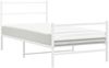 vidaXL Bettgestell mit Kopf- und Fußteil Metall Weiß 100x200 cm 355427 Bild 4