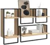 vidaXL 4-tlg. Wandregal-Set mit Stangen Sonoma-Eiche Holzwerkstoff 836309 Bild 3
