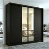A&J MöbelLand GmbH Drehtürenschrank viertüriger Kleiderschrank mit Schubladen und Metallgriffen. (Geräumiger vier¬türiger Kleiderschrank mit Schubladen und Metallgriffen. Geräumiger Schrank mit einer Breite von 200 cm und Schubladen, ideal zur Aufbewah... Bild 2