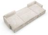 Wohnlandschaft mit Schlaffunktion MINEA Sofa U-Form in Stoff Poso Altweiß Bild 4