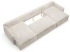 Wohnlandschaft mit Schlaffunktion MINEA Sofa U-Form in Stoff Poso Altweiß Bild 3
