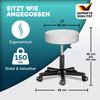 CASARIA® Rollhocker Höhenverstellbar Kunstleder Weiß Bild 4