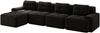 Boneless Sofas für Wohnzimmer,Modulares Sofa mit L-förmiger Chaiselongue 4-Sitzer Bequem Polstertes Tiefsitz Corduroy-Cloud-Sofa Montagefreies Sofa Rutschfestes Design,Corduroy,Schwarz, Bild 4