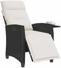 vidaXL Gartensessel mit Beistelltisch Verstellbar Schwarz Poly Rattan 4108275 Bild 4