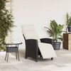 vidaXL Gartensessel mit Beistelltisch Verstellbar Schwarz Poly Rattan 4108275 Bild 3