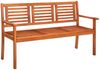 vidaXL 3-Sitzer-Gartenbank mit Auflage 150 cm Massivholz Eukalyptus 3061001 Bild 2