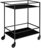 Servierwagen >Vita< in Schwarz, Melamin - 40x79x68cm (BxHxT) Bild 3