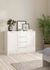 Dmora Kommode Angelika, Wohnzimmerbuffet, Wohnzimmer-Sideboard, Moderne Küchen-Speisekammer, 121x50 h91 cm, Glänzendes Weiß Bild 2