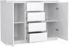 Dmora Kommode Angelika, Wohnzimmerbuffet, Wohnzimmer-Sideboard, Moderne Küchen-Speisekammer, 121x50 h91 cm, Glänzendes Weiß Bild 4