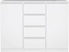 Dmora Kommode Angelika, Wohnzimmerbuffet, Wohnzimmer-Sideboard, Moderne Küchen-Speisekammer, 121x50 h91 cm, Glänzendes Weiß Bild 5