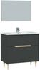 Dmora Avona-Waschtischunterschrank, Badezimmer-Waschtischunterschrank, Badezimmer-Waschtischunterschrank mit Spiegel, Waschbecken nicht im Lieferumfang enthalten, 80x45h80 cm, Anthrazit und Eiche Bild 5